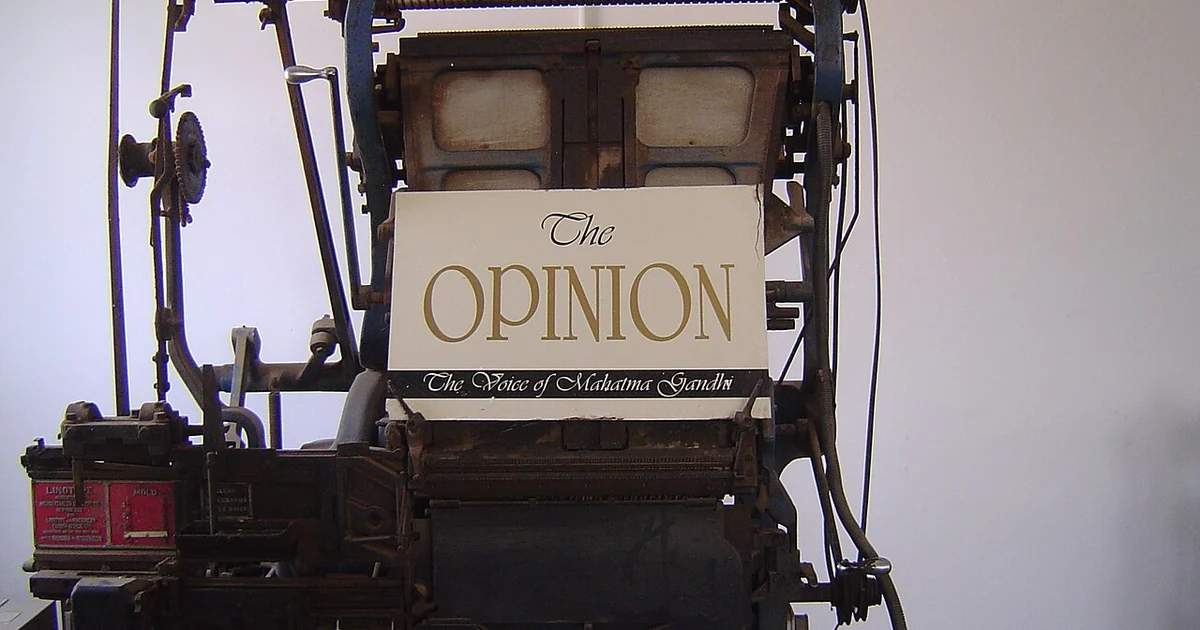 The Linotype machine used by M.K Gandhi to bring out Indian Opinion Newspaper in Durban